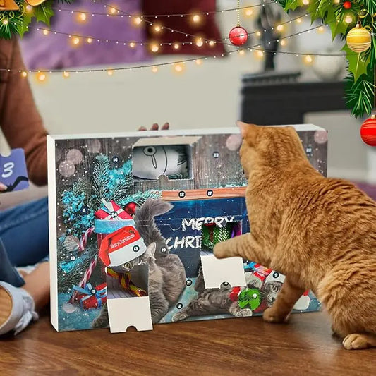 2024 Christmas Countdown Advent Calendar for Cats with 24 Unique Toys and Treats 1