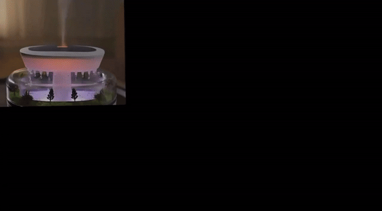 Rainfall Humidifier with 6-Color Mood Lighting and Aromatherapy – Cool Mist Air Humidifier for Bedroom Relaxation 6