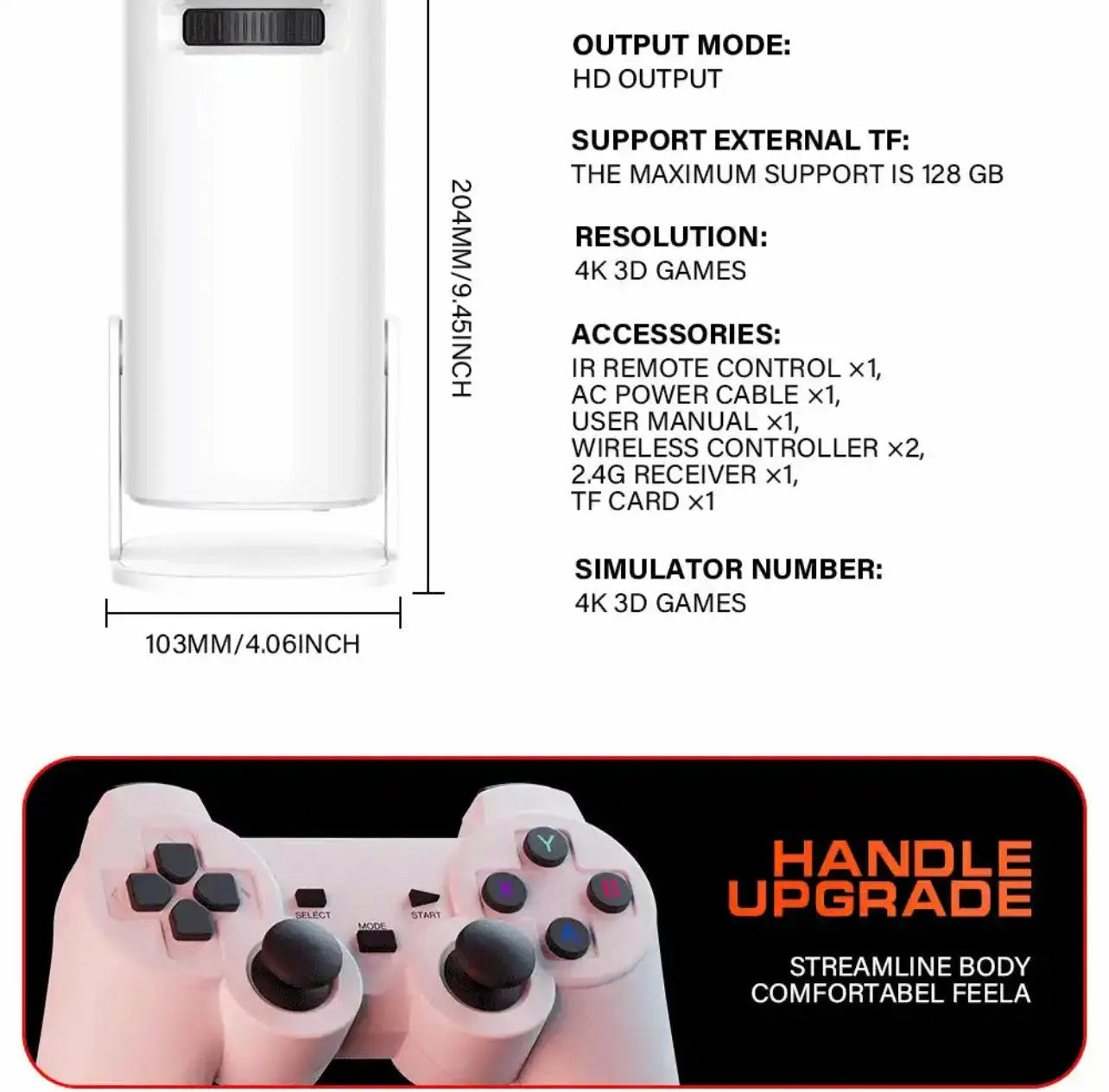 1080P Game Projector with 4K Support – Ultra-Low Latency for Console Gaming 1