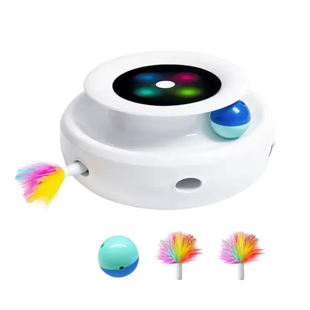 2-in-1 Interactive Cat Toy with Natural Feather and Dual Power Options 0