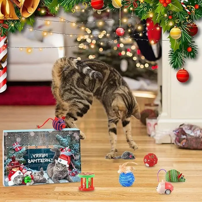 2024 Christmas Countdown Advent Calendar for Cats with 24 Unique Toys and Treats 5