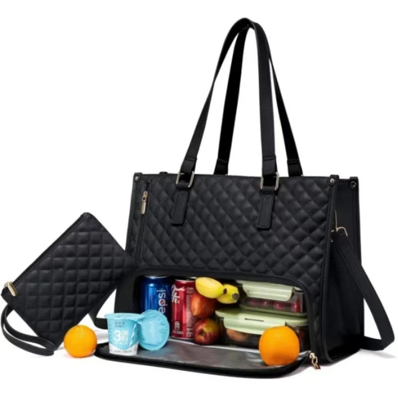 3-in-1 Tote Bag with Laptop Compartment and Insulated Lunch Section – Stylish and Functional Everyday Bag 4