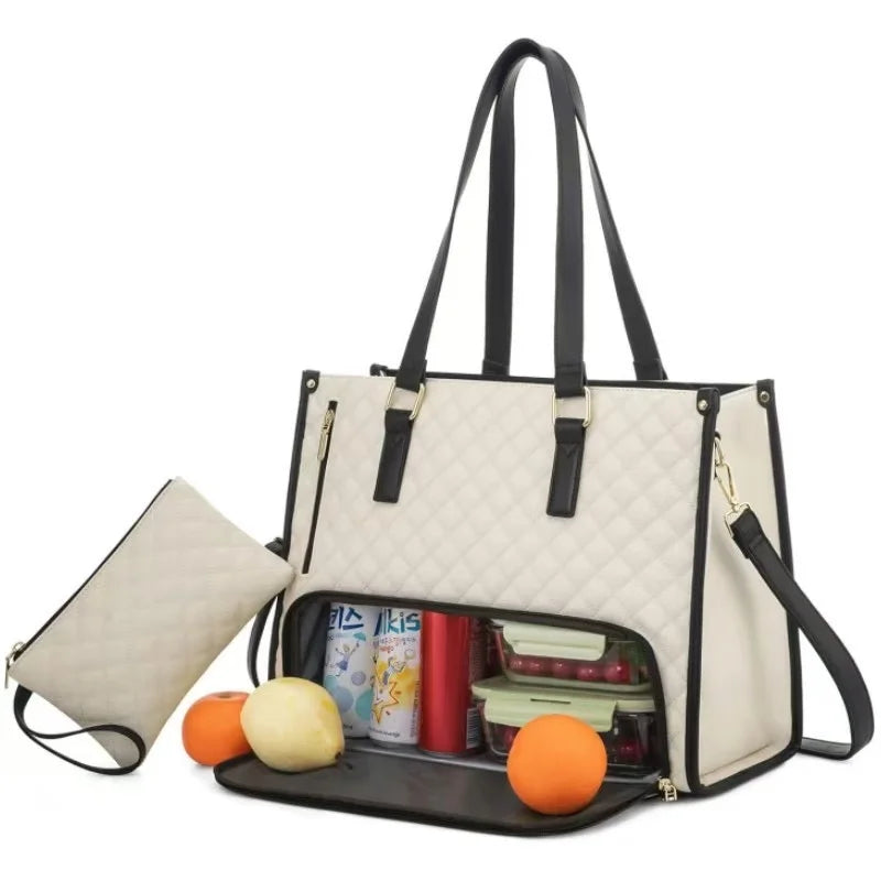 3-in-1 Tote Bag with Laptop Compartment and Insulated Lunch Section – Stylish and Functional Everyday Bag 7