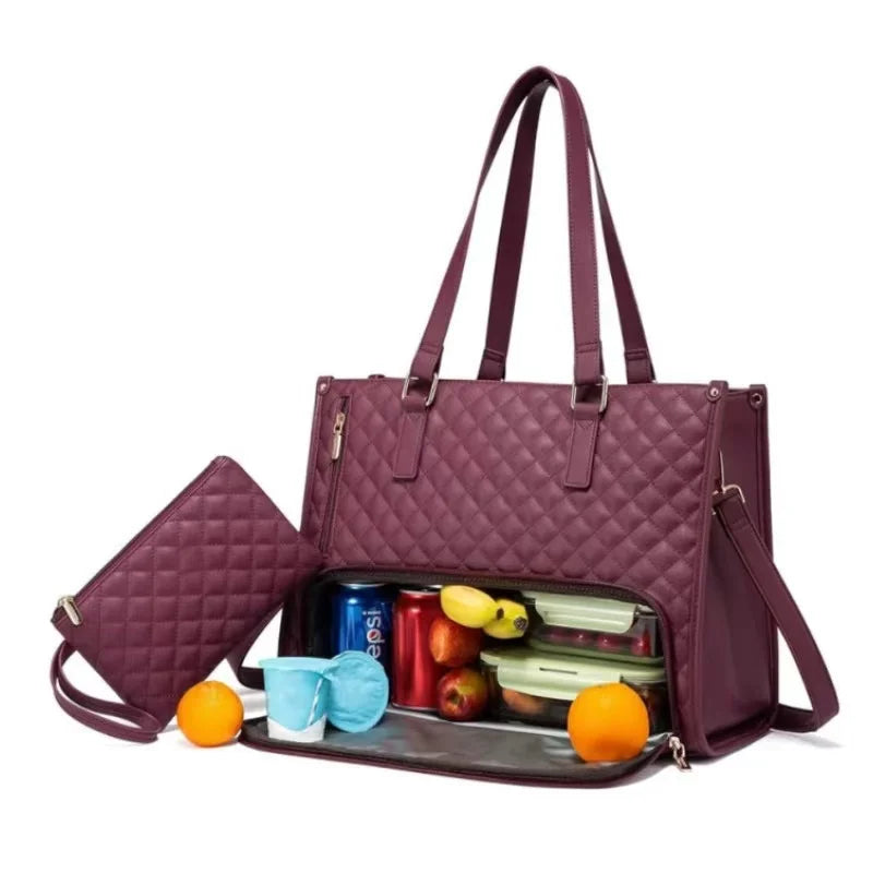 3-in-1 Tote Bag with Laptop Compartment and Insulated Lunch Section – Stylish and Functional Everyday Bag 9