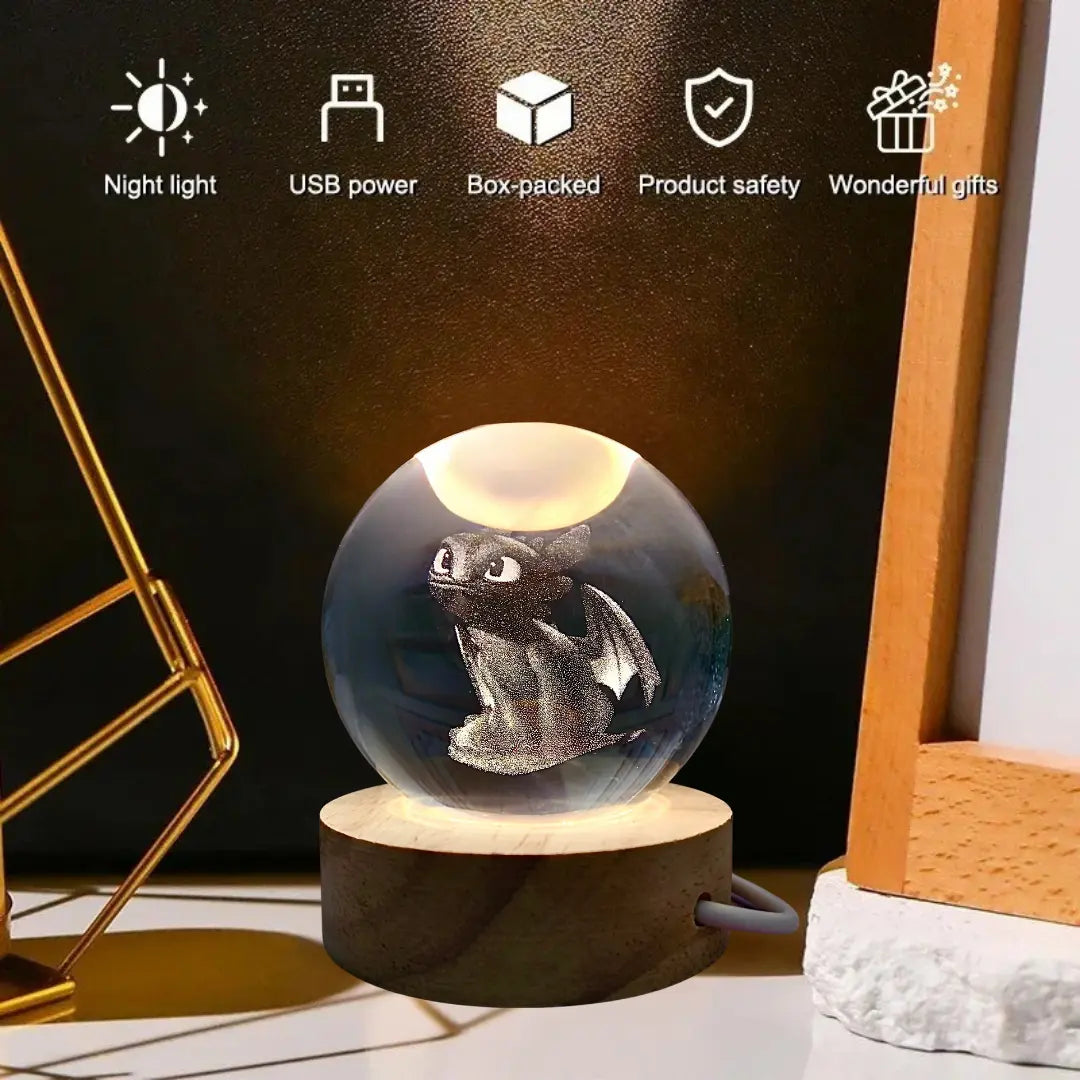 3D Illusion Lamp with Eco-Friendly Materials – Compact Night Light with USB Power 3
