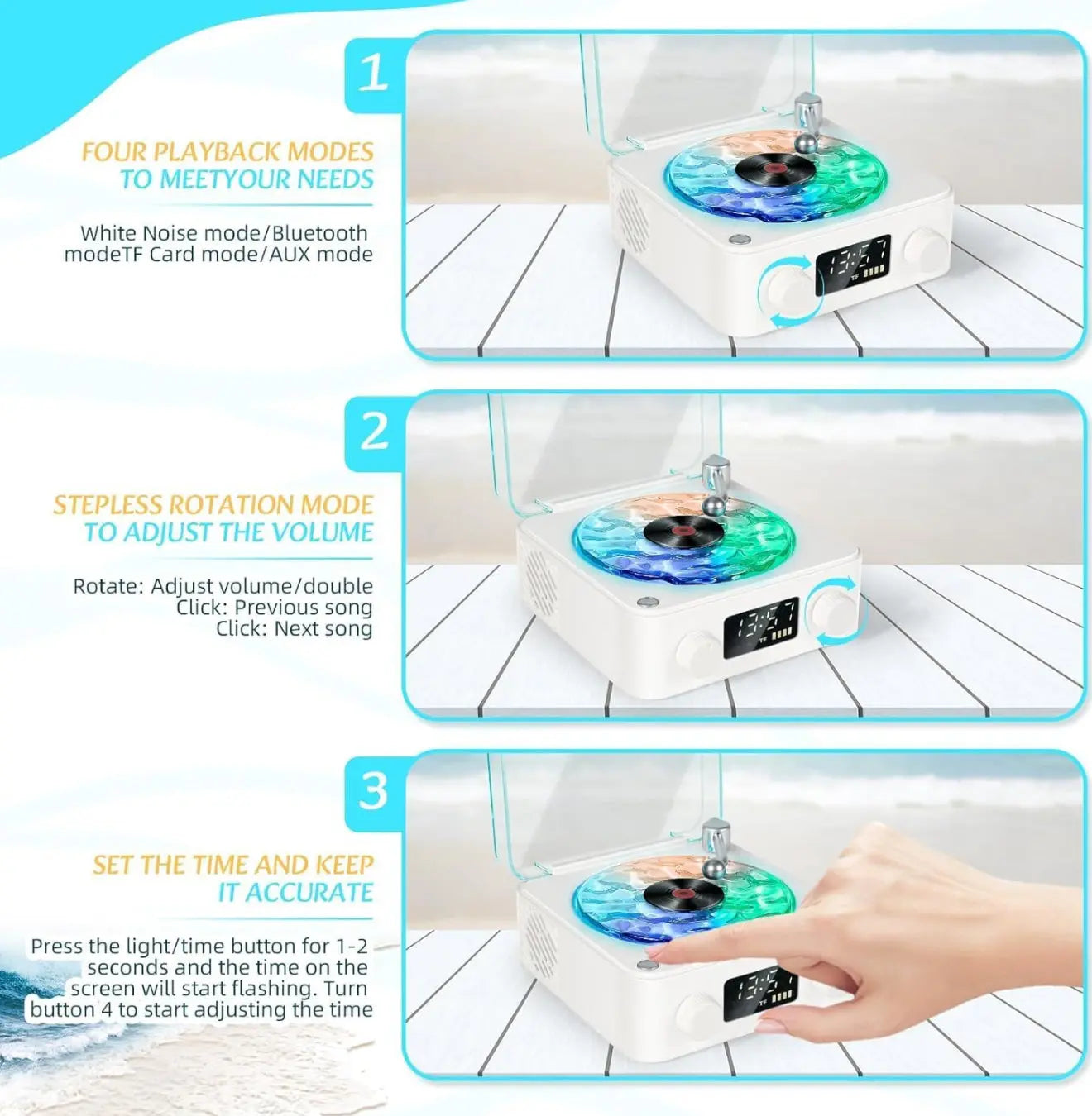 Bluetooth Speaker Ocean Lamp with Stitch Design – Soothing Light Effects and Clear Sound 3