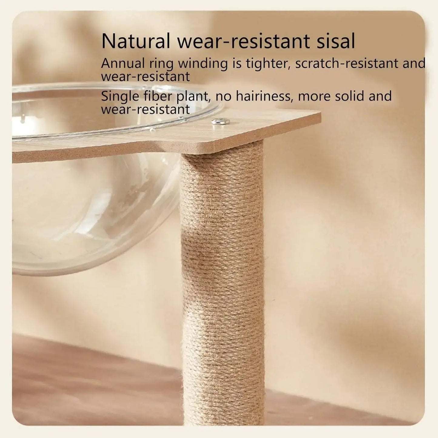 Cat Hammock Bed with Natural Sisal Scratching Post – Comfortable and Durable Design for Cats up to 15 lbs 3