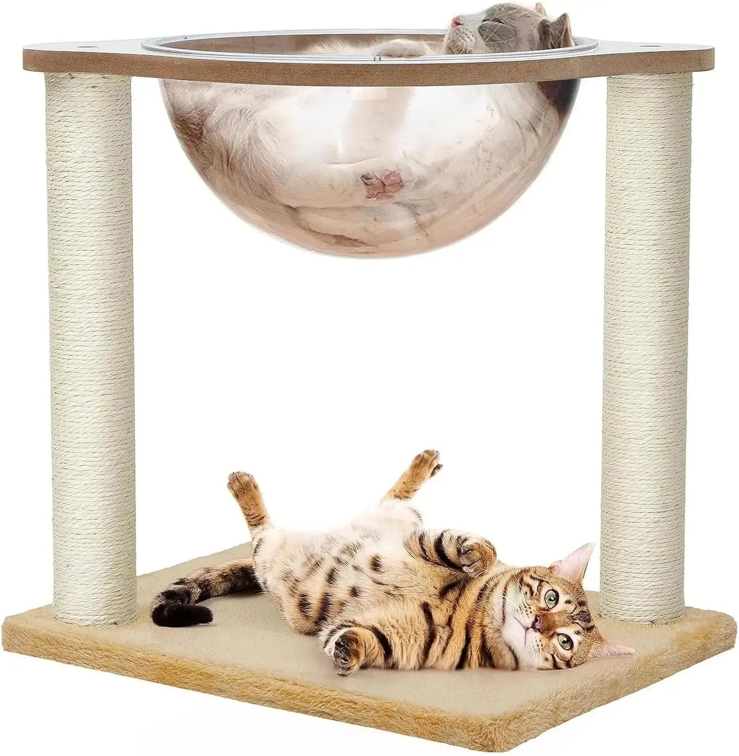 Cat Hammock Bed with Natural Sisal Scratching Post – Comfortable and Durable Design for Cats up to 15 lbs 6