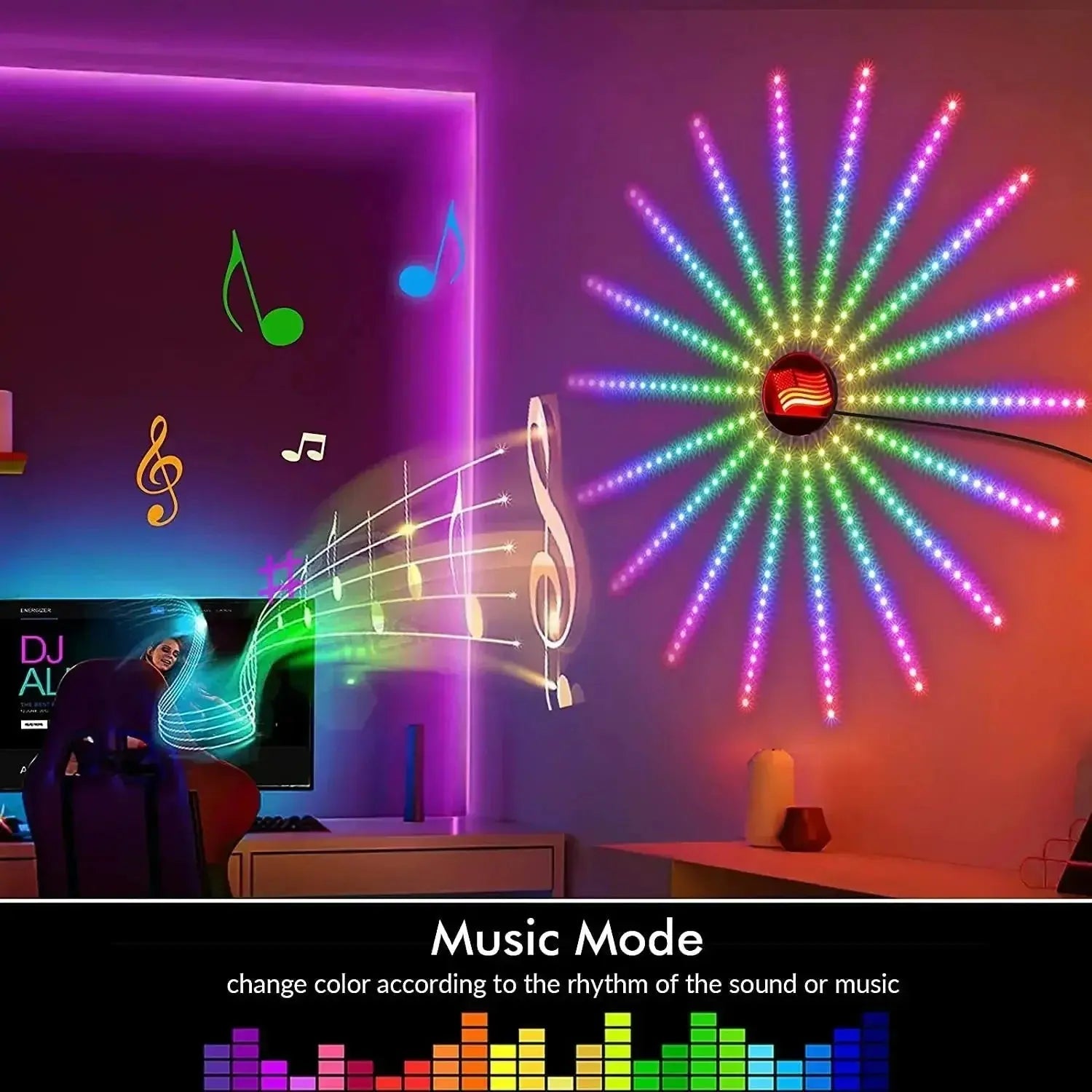 Dynamic LED Sound Reactive Lights with 16 Million Colors – Smart Control for Parties and Events 1