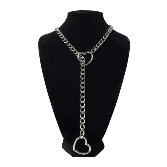 Elegant Heart Pendant Slip Chain Necklace in 316L Stainless Steel – Versatile Jewelry for Any Occasion 0