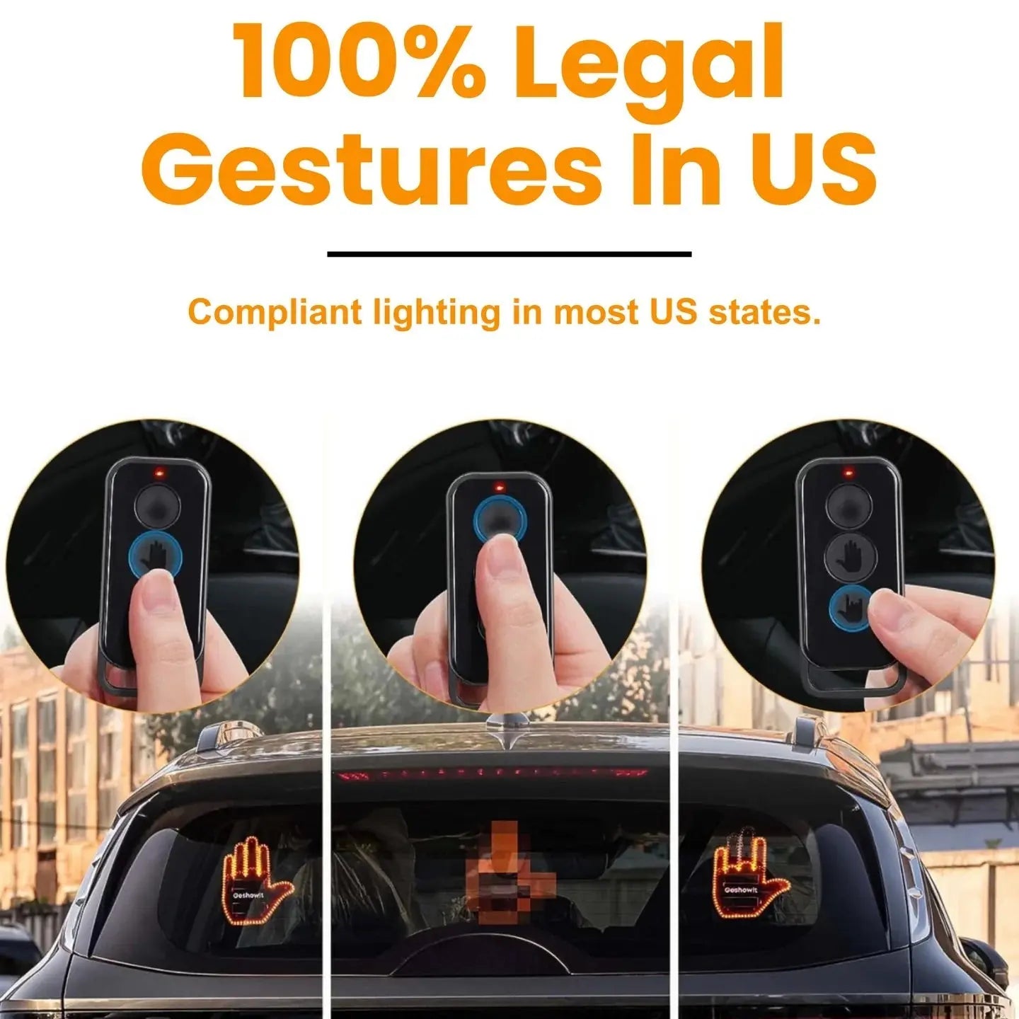 Hand Sign Car LED Display for Enhanced Road Communication – Easy Setup and Custom Messages 2