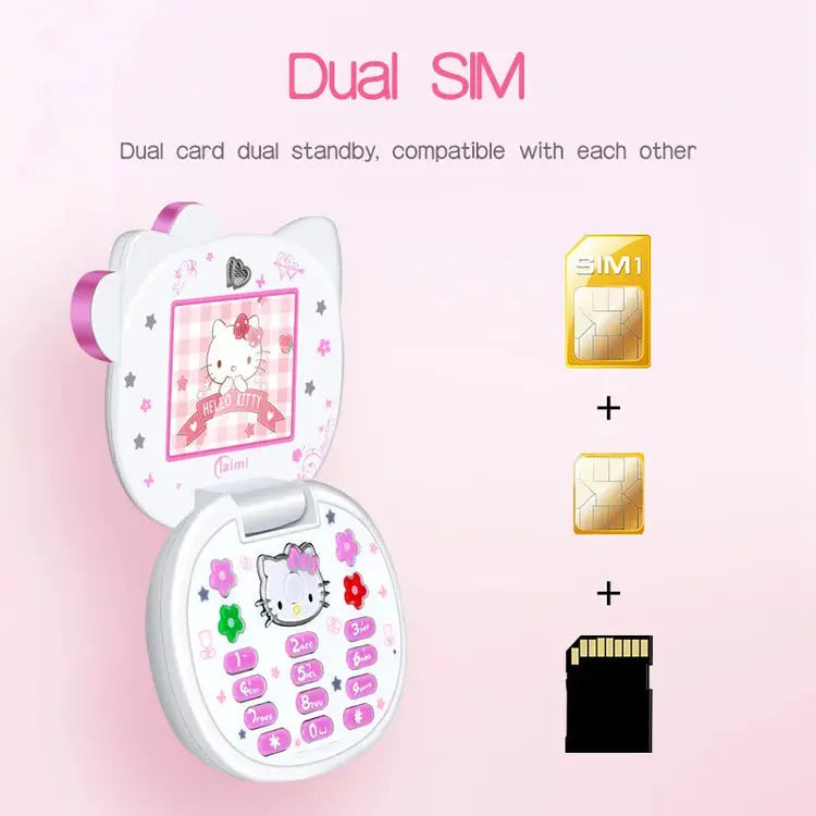Hello Kitty Flip Phone with Clear Display and User-Friendly Interface – Adorable Retro Mobile Device 1