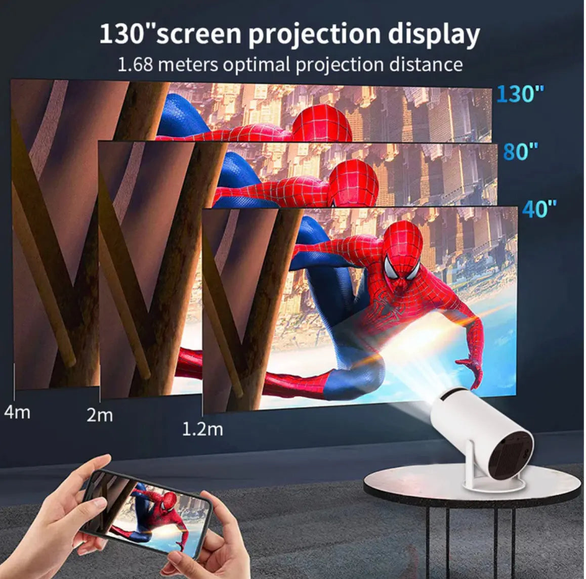 High-Definition Home Projector with 4K Support and Multiple Connectivity Options 3