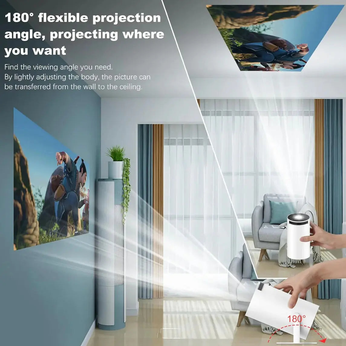 High-Definition Home Projector with 4K Support and Multiple Connectivity Options 4