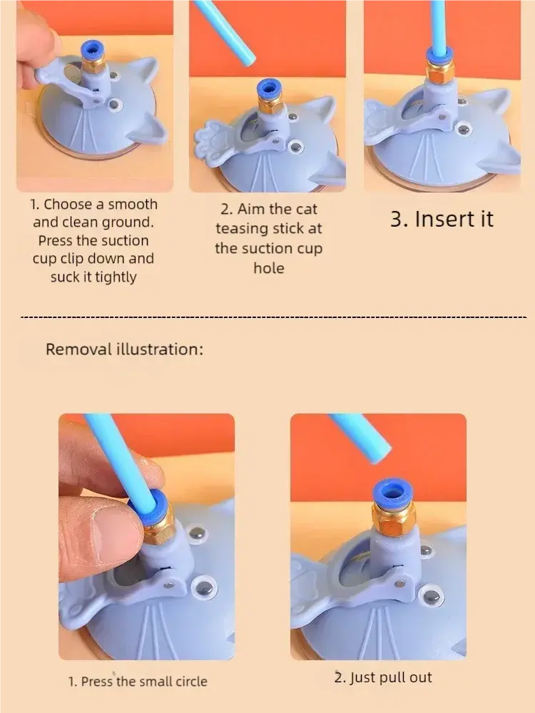 Interactive Feather Cat Wand with Suction Base for Engaging Playtime – Perfect for Indoor and Outdoor Fun 4