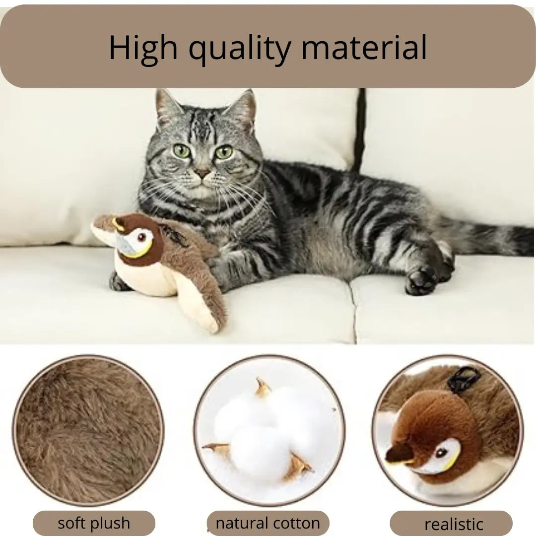 Interactive Flapping Bird Cat Toy with Realistic Sounds – USB Rechargeable, Motion Sensor, Cat Toy That Moves 3