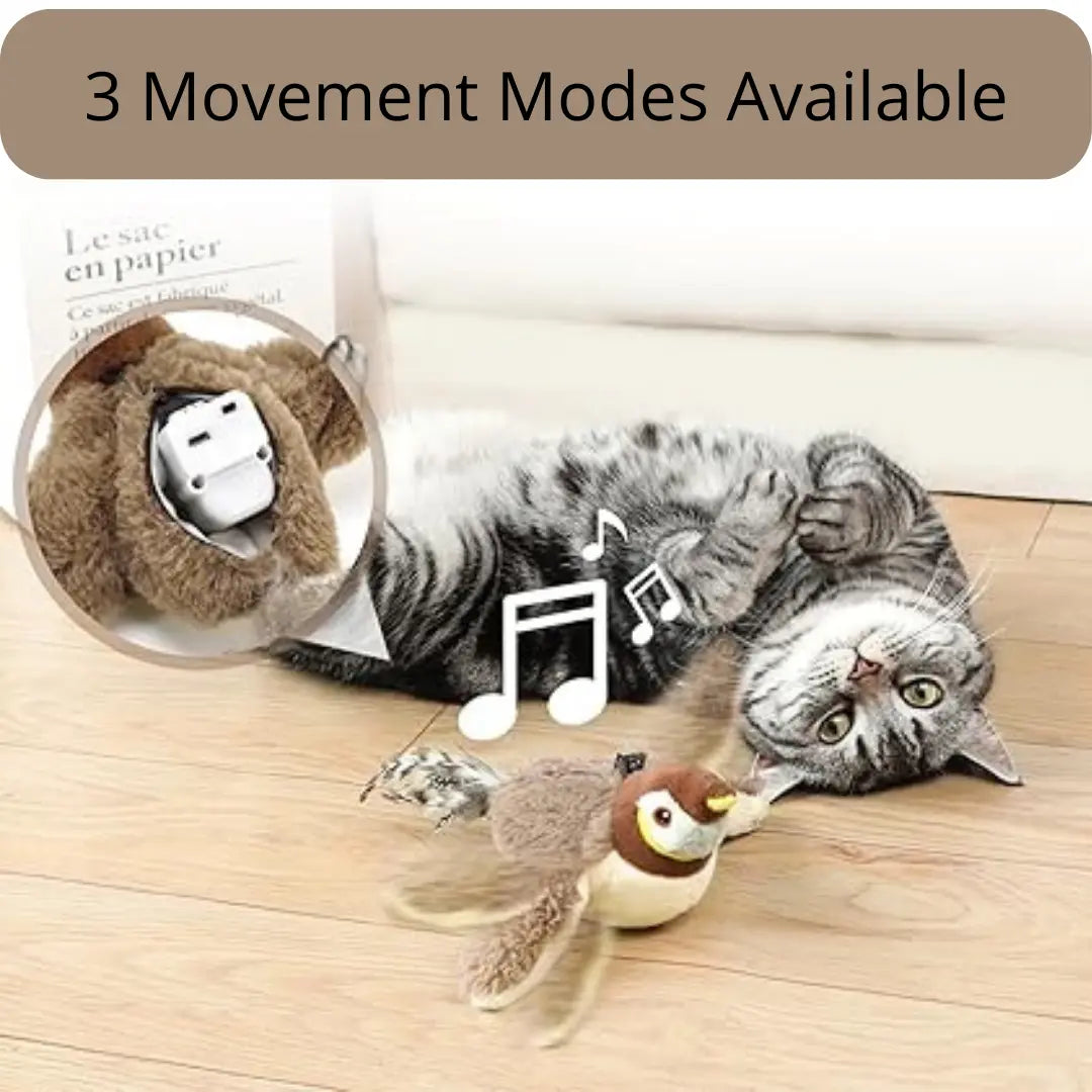 Interactive Flapping Bird Cat Toy with Realistic Sounds – USB Rechargeable, Motion Sensor, Cat Toy That Moves 6