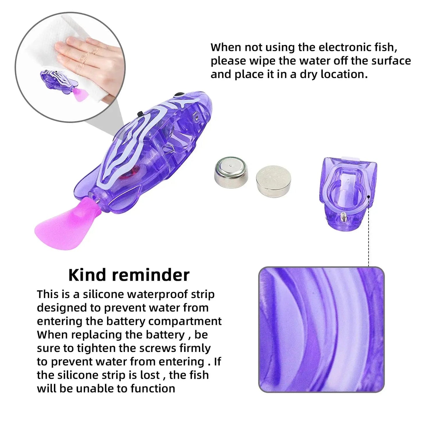 Interactive Robot Fish Toy for Cats and Dogs – LED Light-Up, Durable Pet Toy for Engaging Playtime 5