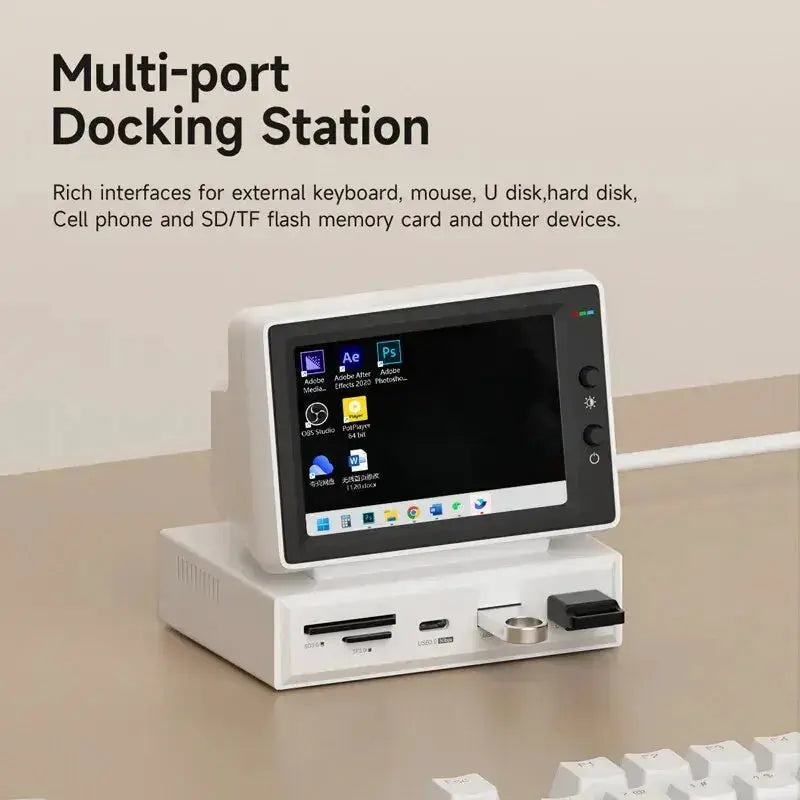 Mini 3.5-Inch Data Monitor with USB-C Hub – Compact Second Screen for Enhanced Productivity 2