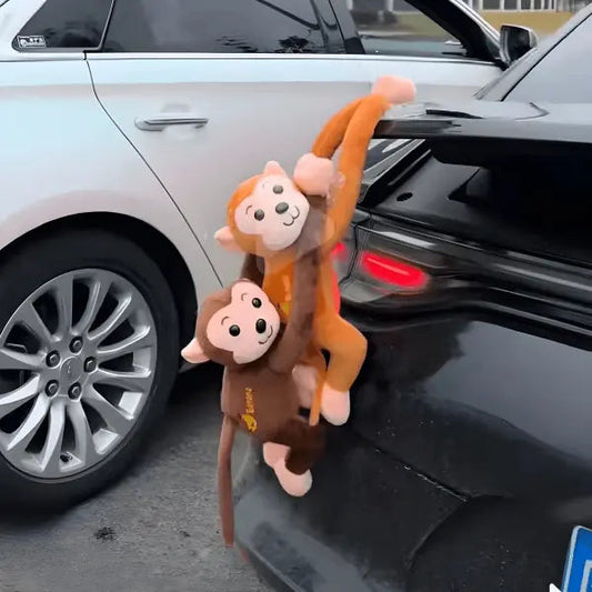 Plush Car Monkeys with Secure Attachment – Fun Travel Accessory in 5 Colors 0