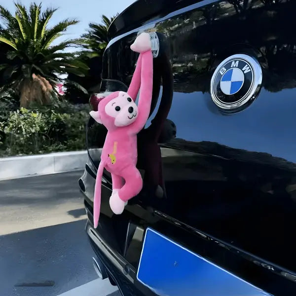 Plush Car Monkeys with Secure Attachment – Fun Travel Accessory in 5 Colors 5