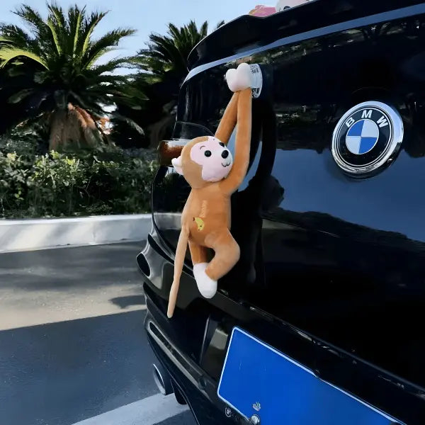 Plush Car Monkeys with Secure Attachment – Fun Travel Accessory in 5 Colors 7
