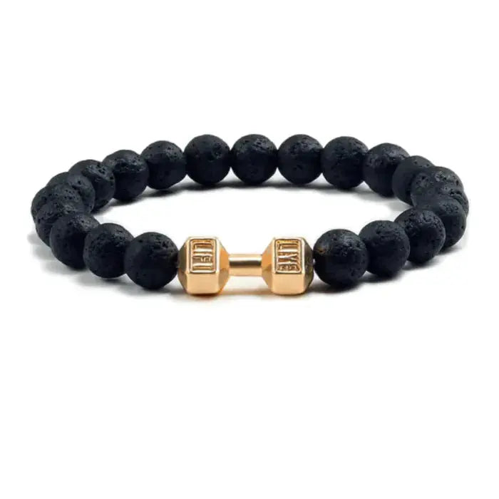 Stylish Dumbbell Bracelet with Natural Stone Beads – Adjustable Fitness Accessory for Men and Women 2
