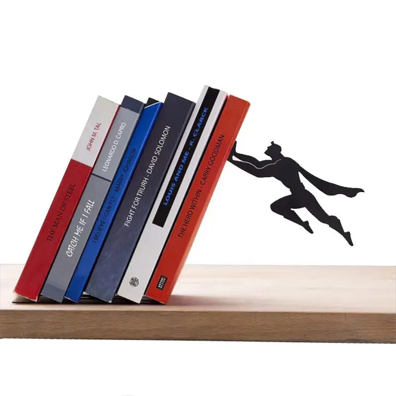 Superhero Book End Shelf for Kids – Creative Metal Book Holder with Dynamic Design 0