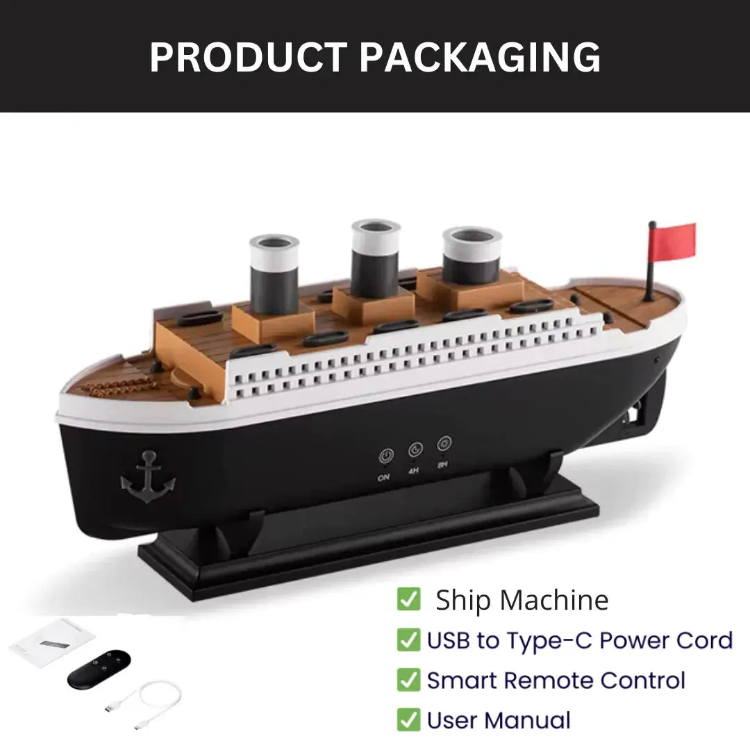 Titanic-Themed Humidifier with Color-Changing LED Light and Essential Oil Diffuser 2