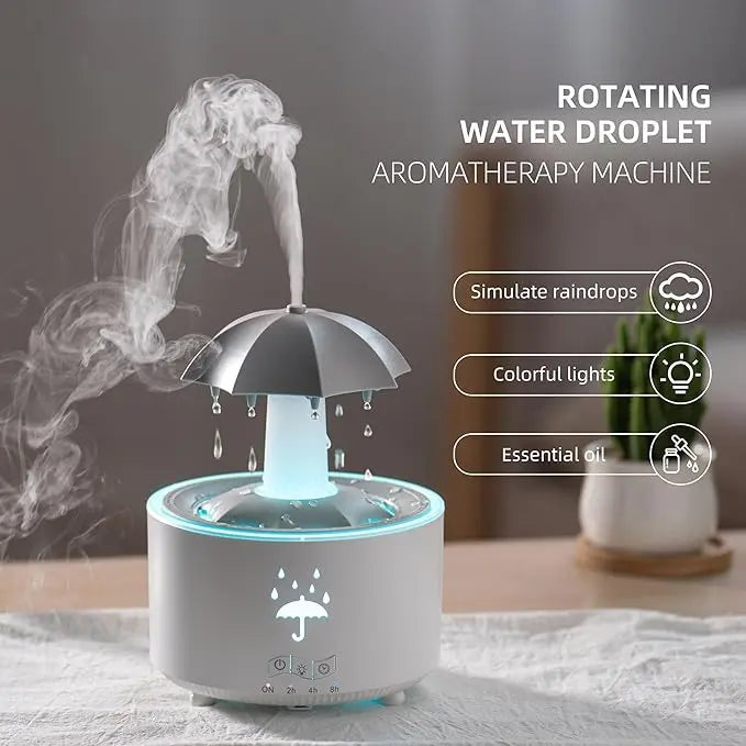Umbrella Humidifier with Adjustable Mist and Essential Oil Dispenser - Cool Mist Air Humidifier for Bedroom 0